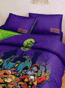 SCOOBY-DOO X SHEIN Cartoon And Letter Print Bedding Set - Multicolor - View 5