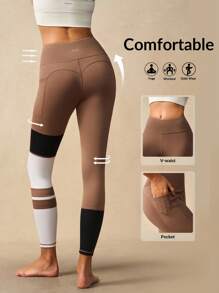 VARSIVA 女士紧身裤 女士条纹不对称腰部休闲运动紧身裤 - 彩色 - 查看 2