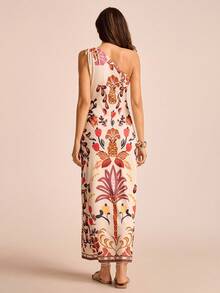 CAJUNI Women's Tropical Print Tie Shoulder Maxi Dress - Multicolor - View 6