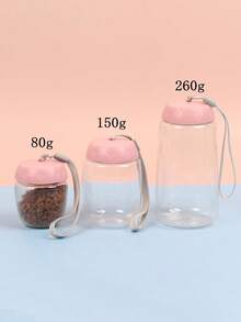 1pc Portable Pet Food Container With Hanging Rope, Suitable For 80g/150g/260g Capacity - Multicolor - View 3