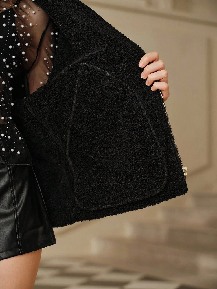 Casual Zip-Up Long Sleeve Women Coats, Warm For Autumn/Winter Street Wear