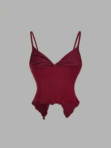 SHEIN MOD 4件装女士扭结前交叉吊带背心，吊带衫，可爱上衣，黑白背心，热带风情，辣妹风，露背，性感，外出上衣，秋季上衣，休闲女式上衣，扭结蝴蝶结上衣，万圣节，内置胸罩上衣 - 彩色 - 查看 7