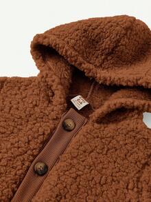 Cozy Pixies Giacca imbottita con cappuccio per bambino, con bottoni a contrasto sul davanti