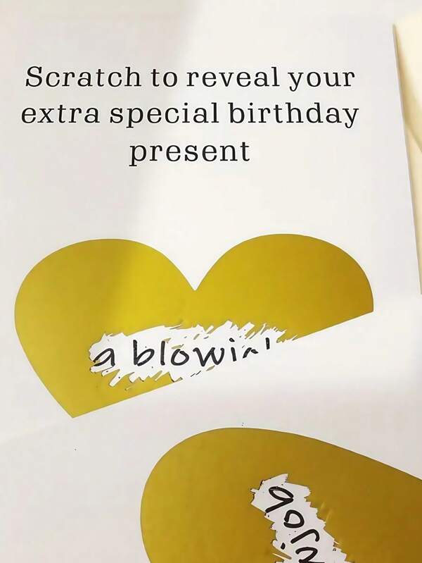 SHEIN 1/3pcs Hilarious Birthday Scratch Card. For Hubby/BF. Naughty V-Day Gift. Gift Card Back To School