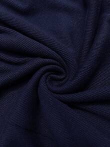 SHEIN 孕妇拼布前扣系腰休闲连体裤 - 藏蓝色 - 查看 6