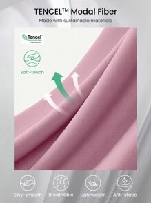 GLOWMODE Modal Ultra-Thin Drawstring Long Sleeve Cropped Hoodie Daily Casual - Pink - View 4