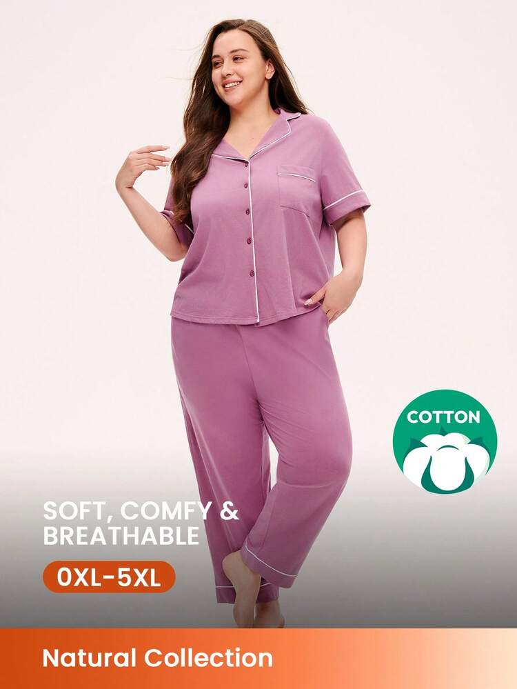 Plus Soft Cotton Pajamas Sets For Women Lounge Sets