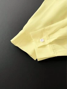 INAWLY Women's Casual Versatile Solid Color Loose Long Sleeve Blouse