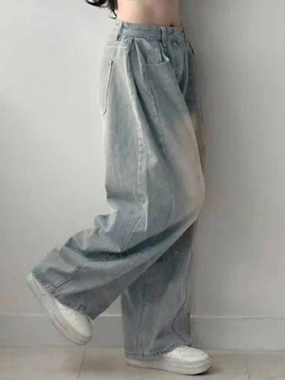 Women's Casual Washed Pocket Denim Jeans