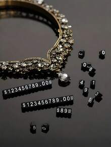 10Sets Mini Adjustable Price Tag Sets, Price Three-Dimensional Number Signs, Snap Design, Easy To Install, Can Be Used For Jewelry, Watches And Daily Office Display Price Signs, Suitable For Display Stands, Small Counters, Jewelry Retail Stores, Automatic Vending Machines, Store Decorations - Multicolor - View 3