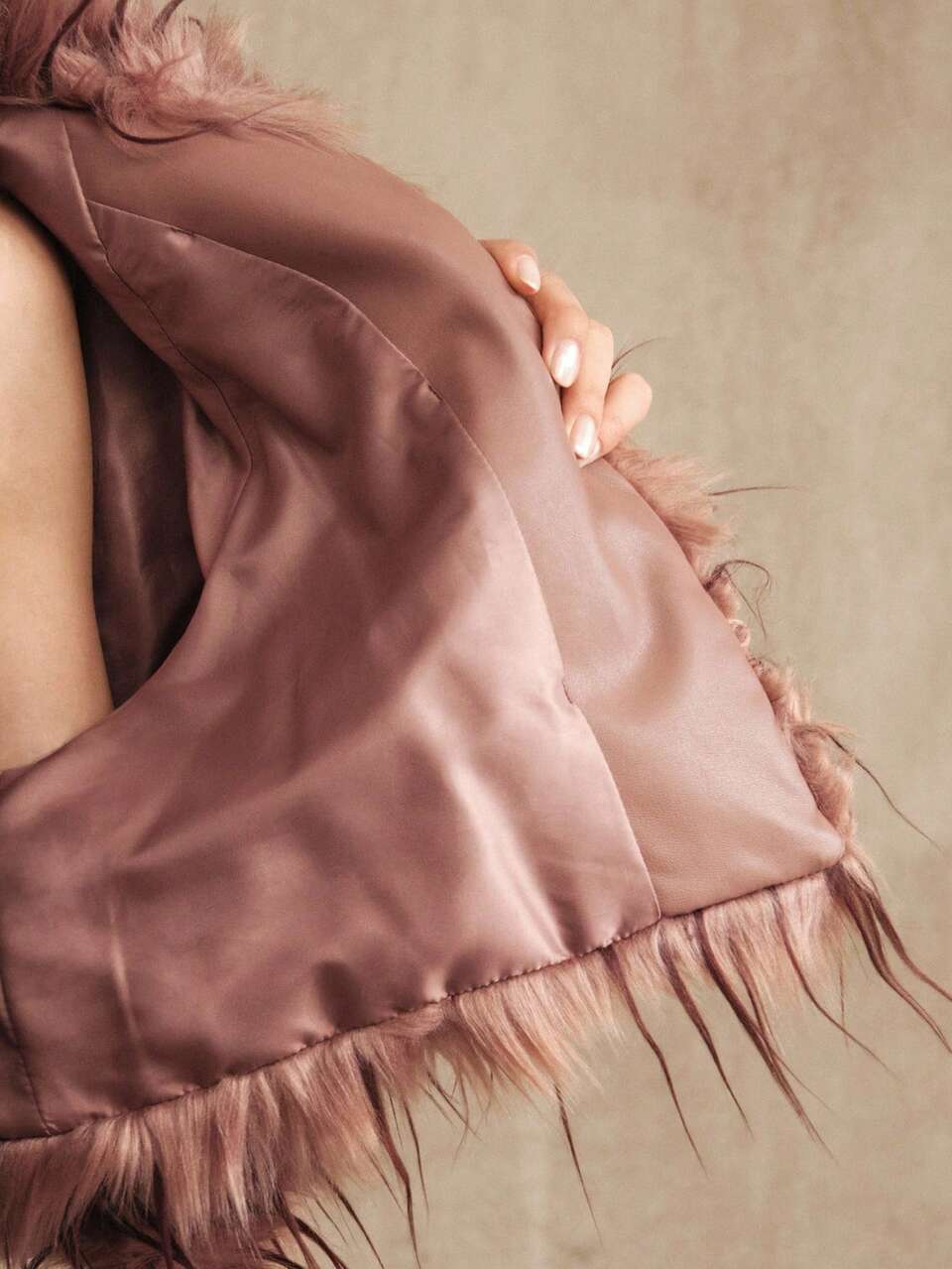 Fashionable Faux Fur Collar Short Jacket, Suitable For Fall, Winter, New Year, Elegant, Chic, Stylish, Christmas, Going Out