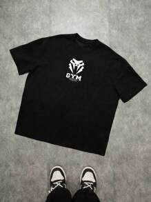 Manfinity Sport Corelite 男士圆领短袖休闲健身跑步运动T恤 - 黑色 - 查看 6