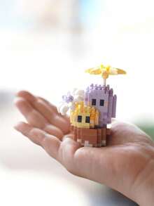 1盆栽仙人掌积木，情人节礼物，生日礼物，DIY植物系列积木，桌面摆件，减压，缓解压力，家居收藏摆件，拼装公仔，办公桌面摆件，含2500+颗粒的礼品套装。 - 彩色 - 查看 3