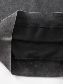 ROMWE MEN Street Life 青少年男童拉法帽印花水洗卫衣秋冬款 - 黑色 - 查看 6