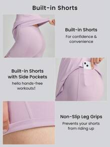 GLOWMODE FeatherFit™-Air U-Back Peekaboo Dress With Built-In Shorts Pocket Anti-Slip Light Support Yoga Studio Gym Daily Quick Dry Moisture Wicking