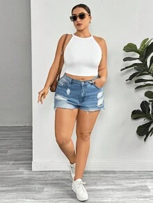 SHEIN Essnce 大码女式夏季休闲修身吊带背心 3 件装，夏季女装，可爱夏季上衣，短款女式上衣，女式背心，黑白，Y2K，雏菊，吊带 3 件装 - 彩色 - 查看 7