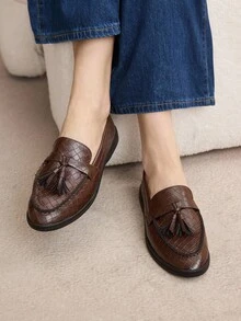 Rosivie 女士休闲一脚蹬平底运动鞋 - 巧克力棕 - 查看 7