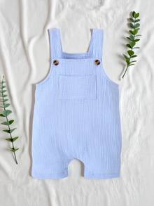 SHEIN Vintaside Kids Baby Boy Pocket Patched Overall Romper
