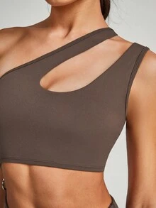 GLOWMODE 24英寸featherfit™ Peekaboo不對稱剪裁單寧玩偶裝,低衝擊瑜伽日常使用 - 肉桂靈感 - 查看 7