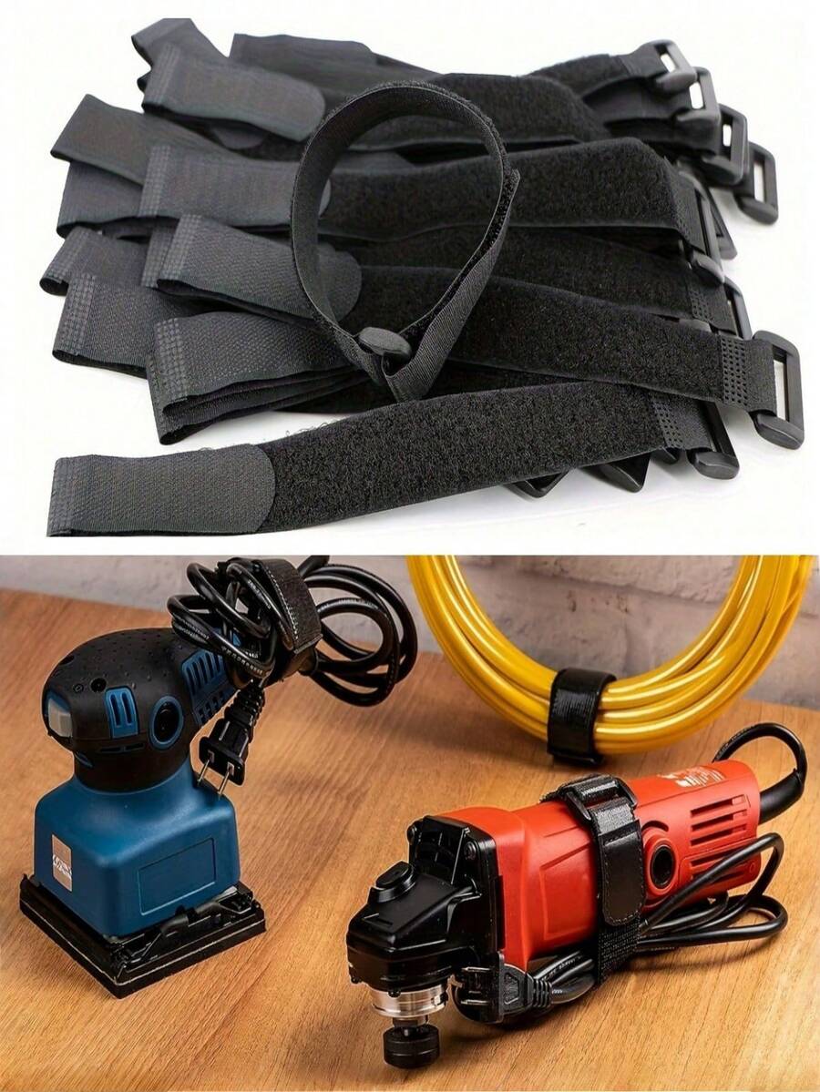 10/30/50 Reusable Cable Ties With Hook  Loop Fasteners  Nylon Cord Organizer For Wires, Cables, And Storage - Multicolor - View 1
