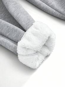 Modmama Pregnant Women's Fleece Applique Adjustable Waist & Cuff Sweatpants Adjustable Waist Sweatpants Winter Sweatpants Warm Sweatpants Thermal Lined Sweatpants Autumn/Winter - Multicolor - View 9