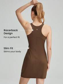 GLOWMODE FeatherFit™-Ribbed Racerback Sports Dress - Cinnamoninspiration - View 2