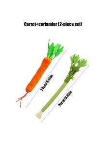 PETSIN 1 件木制猫薄荷玩具，葱、欧芹、胡萝卜猫玩具，仿真蔬菜耐咬自娱自乐，磨牙猫，宠物玩具