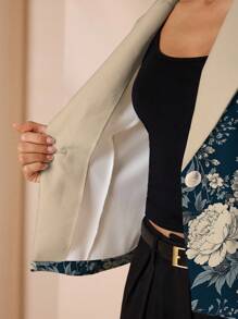 Glamance Pati Paints 女士休闲印花图案西装外套，适合秋冬季、返校季、教师节、轻便外套 - 彩色 - 查看 6