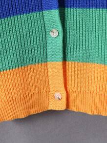 少女彩虹色宽松针织开衫，秋冬彩虹开衫 彩虹开衫 彩虹针织开衫 条纹开衫 条纹开衫 开衫 开衫 开衫 秋冬 秋季开衫 - 彩色 - 查看 5