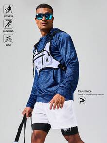 Acti Log 男士户外休闲连帽卫衣 男士运动服 健身服 训练卫衣 蓝色运动服 男士 - 彩色 - 查看 6