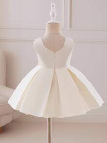 Glamorique Kids Baby Girl Flower Bridesmaid Dress, Wedding, Flower Girl ,Elegant,Big Bow,Birthday Photo Clothing,Birthday Party,Party Performance,