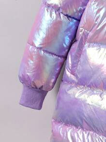 Girls' Colorful Stylish Mid-Length Hooded Padded Coat, Suitable For Autumn/Winter Fall - Multicolor - View 5