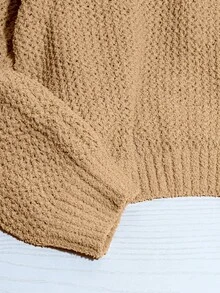 SHEIN LUNE 2pcs Versatile Fashion Commute & Travel Hollow-Out Knit Sweater Set Fall Winter Cloth For Women - Camel - View 4