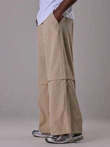 Musero Extreme Baggy Oversized Layered Bungee Cord Trousers Pants Fall/SPRING SUMMER - Khaki - View 3
