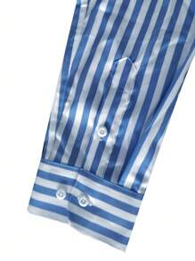 Manfinity Homme Men's Vertical Stripe Long Sleeve Shirt, Fall, Old Money Style