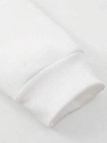 Manfinity Homme 2 件男士纯色拼布字母印花连帽运动衫和裤子套装，秋季服装