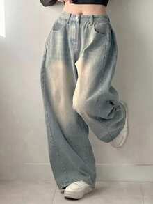 DAZY Jeans de mezclilla casual con bolsillos para mujer - Azul - Ver 2