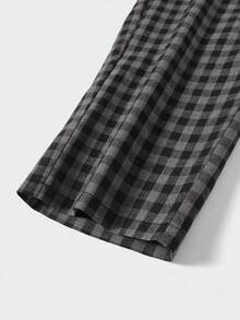 SHEIN 青少年男童休闲鹿纹圆领短袖T恤和格子裤套装，纯色简约百搭基础款，适合通勤、上学、日常休闲、度假、户外活动、聚会、秋冬季穿着。 - 彩色 - 查看 14