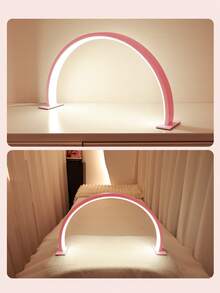 Teckwe Small Half-Moon Countertop LED Manicure Lamp With Push Button Switch For Personal Use On Manicure, Vanity, Crafts, Study Table, Nightstand, Graduation Birthday Holiday, Pink - Pink - View 4