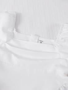 女孩都市通勤优雅轻盈正式束腰派对连衣裙 - 白色 - 查看 8