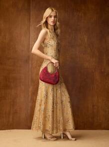 MOTF PREMIUM 水钻细节吻锁晚装包 - 紅色 - 查看 6