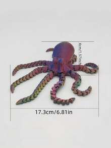 1PC 3D打印柔性章鱼，激光切割彩色软体动物，可活动关节，可自由造型的创意玩具，章鱼关节可活动鱼缸装饰，景观章鱼模型摆件，圣诞鱼缸景观桌面摆件 - 紫色 - 查看 7