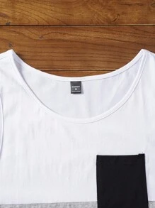 Manfinity NXTstreet Nam Áo ba lỗ Bông Khối màu Túi Patch - Nhiều màu - Xem 4