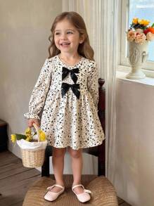 LMoss Kids Baby Mädchen Blümchen Muster Lässig Smock Kleid
