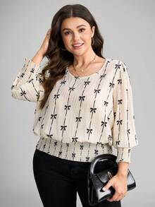 Comfylo Blusa de manga abullonada de unicolor casual de talla grande, elegante y con estilo para Año Nuevo, vacaciones de verano, San Valentín, otoño e invierno. Blusa elegante y con estilo para otoño e invierno, con look campestre femenino para salir