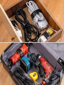10/30/50 Reusable Cable Ties With Hook  Loop Fasteners  Nylon Cord Organizer For Wires, Cables, And Storage - Multicolor - View 7