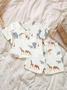 SHEIN Vintaside Kids Baby Boy Summer Casual T-Shirt Set