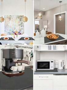 SHEIN 1件装，厨房台面垫，大号餐垫，台面保护垫，防滑耐热桌面保护垫，多用途垫，厨房用品，家居用品，秋冬家居装饰，圣诞节 - 灰色 - 查看 6