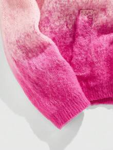 ROMWE MEN Spring Casual Pink Men'S Ombre Cardigan Sweater, Streetwear , Fall Winter - Pink - View 4