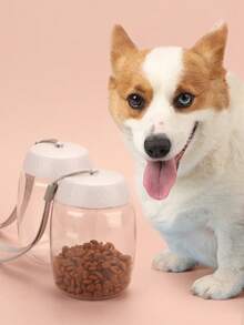 1pc Portable Pet Food Container With Hanging Rope, Suitable For 80g/150g/260g Capacity - Multicolor - View 5